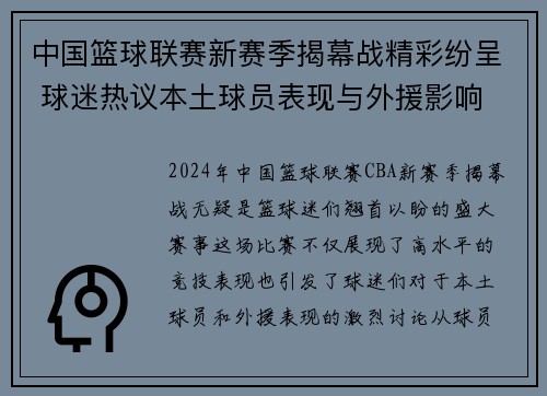 中国篮球联赛新赛季揭幕战精彩纷呈 球迷热议本土球员表现与外援影响